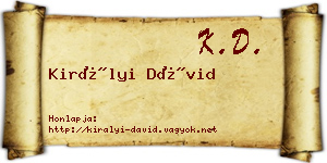 Királyi Dávid névjegykártya